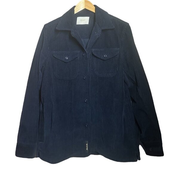 Aime Leon Dore Navy Blue Ribbed Cotton Corduroy Overshirt Shacket Jacket Size S - Picture 11 of 11